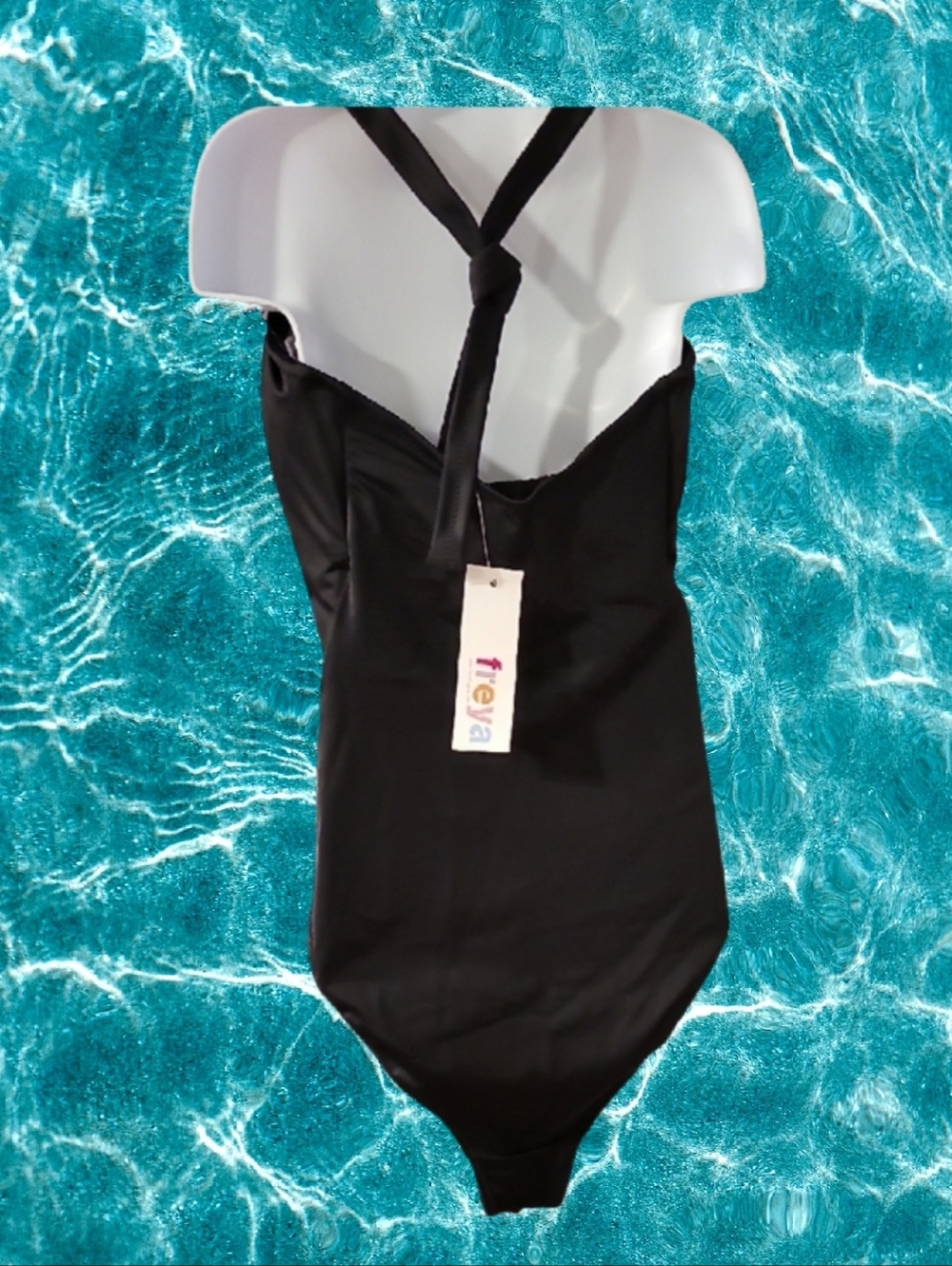 Freya Black Halter V-Neck One-Piece Swimsuit - Picture 3 of 5